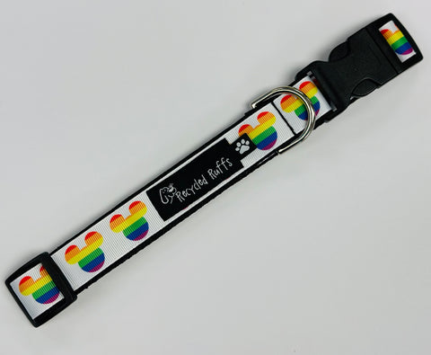 Disney Inspired Mickey Pride Ribbon Dog Collar