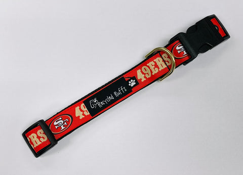 San Francisco 49ers Football Ribbon Dog Collar